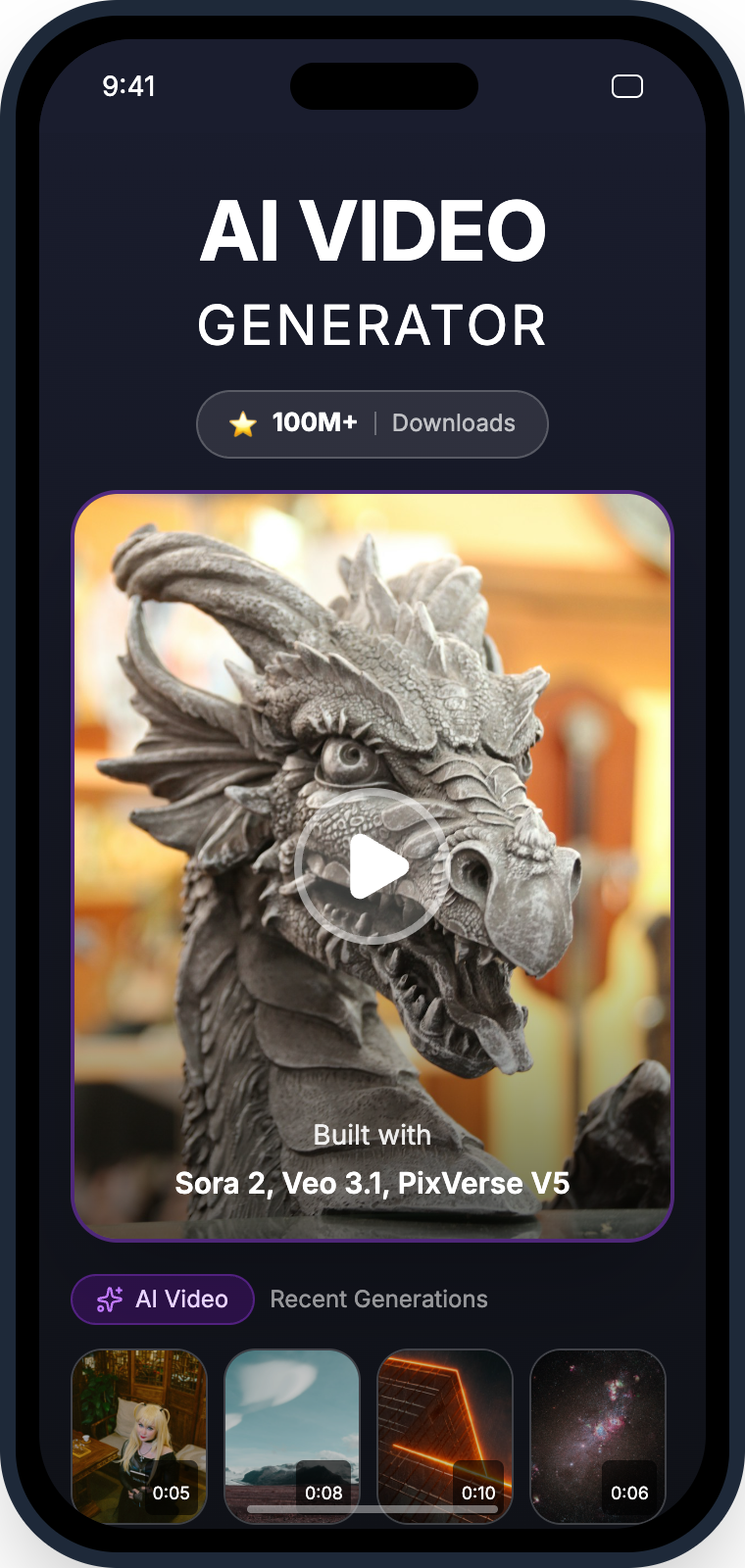 GenAI AI Video Generator - Main Screen